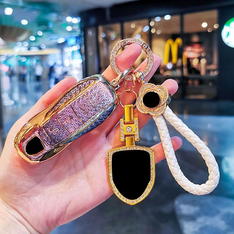 AABKT1 Car key case cover shell for Porsche Cayenne Panamera Macan taycan 911 718 macan car key bag cars accessories key accessories