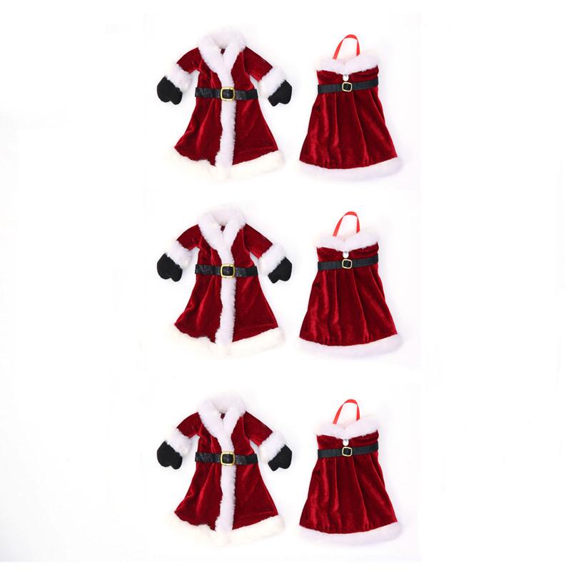 2025Christmas Wine Bottle Cover Set Golden Velvet Dress Clothes Cap Wine Bottle Bag Sleeve Xmas New Year Dinner Table Decoration