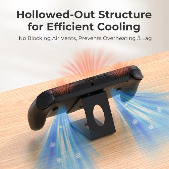 Game Console Stand for ROG Ally/X for Switch 2 for Steam Deck Portable Metal Heat Dissipation Desktop Holder with Anti-Slip Silicone Pad Game Console