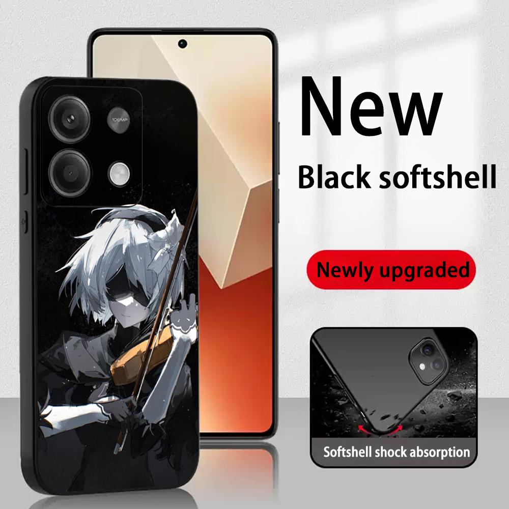 Nier automata sexy game girl pattern Phone Case For Redmi Note 14 13 12 11 Pro Plus S 5G 14C A3 Soft Black Phone Cover
