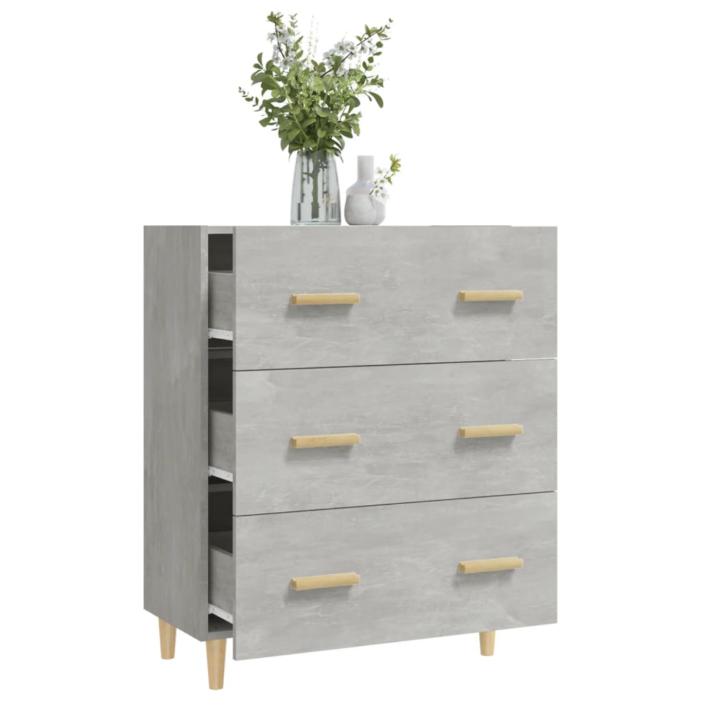 Vidaxl Komoda, Szarość Betonu, 70X34X90 Cm, Materiał Drewnopochodny