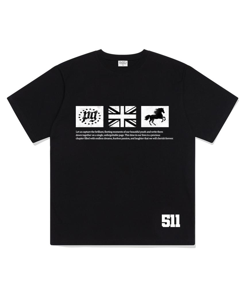PAGESIISII Pg Star Printed Short Sleeve T-Shirt Gray