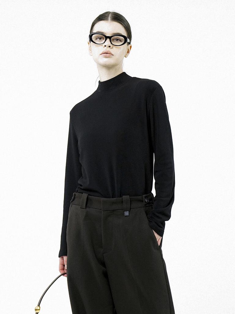 Chaenseseunoi Fleece Half Turtleneck - Black /W244Tp02Bk