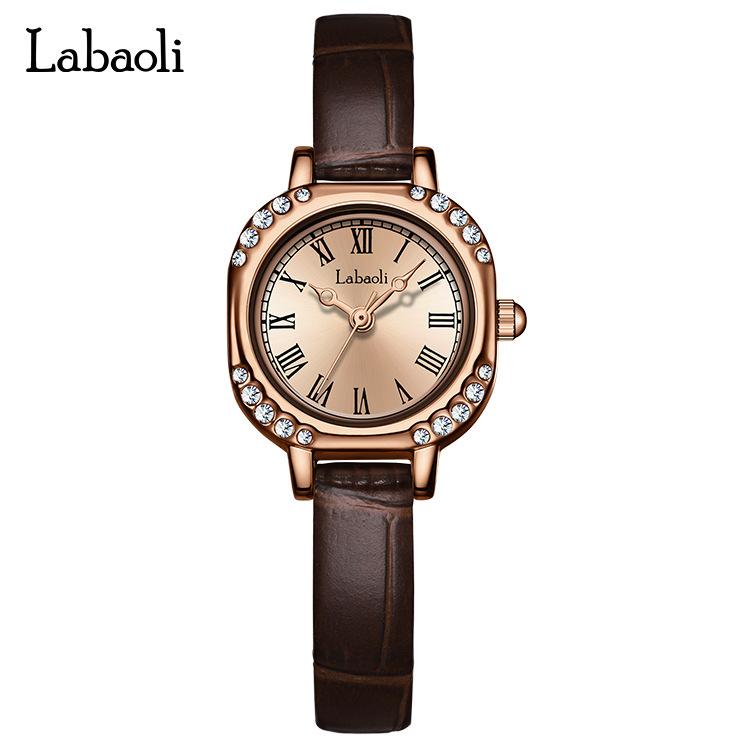 Ladies Watch With Diamonds Retro Square Fashion Quartz Watch Student Niche Temperament Women'S Watch