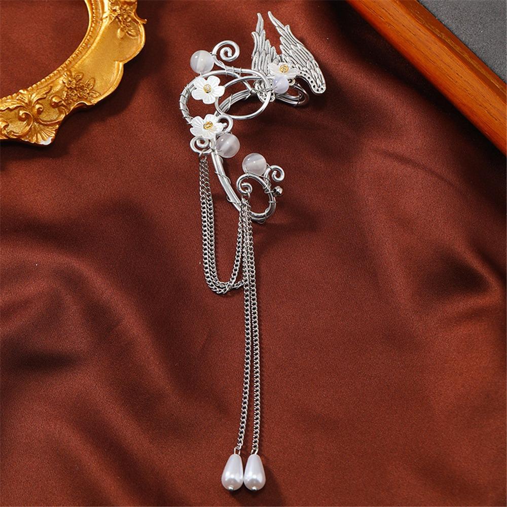 Estetické elfí náušnice s manžetami Andělská křídla Náušnice bez piercingu pro Halloween Cosplay Maškaráda Svatba