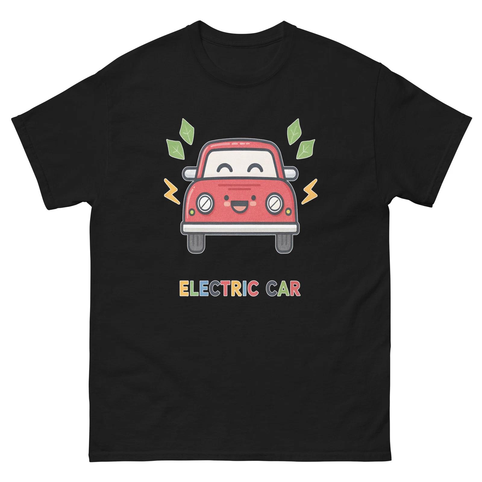 Electric Car Transportation Vehicle Illustration T-Shirt L