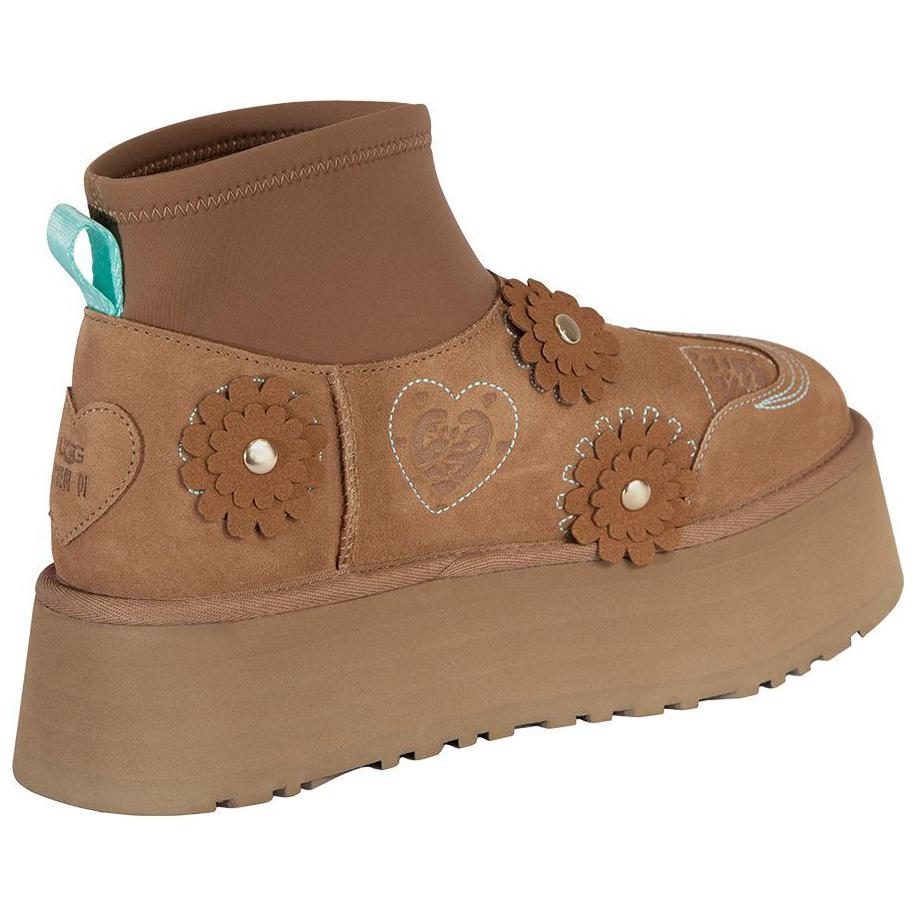 UGG Warm Thick Round Toe Short Snow Boots Women Boots Brown 1171670-CHE
