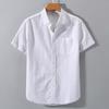 Men's Short Sleeve Linen Shirt - Retro Casual Summer Style