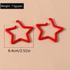 Cute Candy Colors Acrylic Hollow Star Hoop Earrings for Women Girls Simple Geometric Earrings Party Holiday Jewelry Gifts