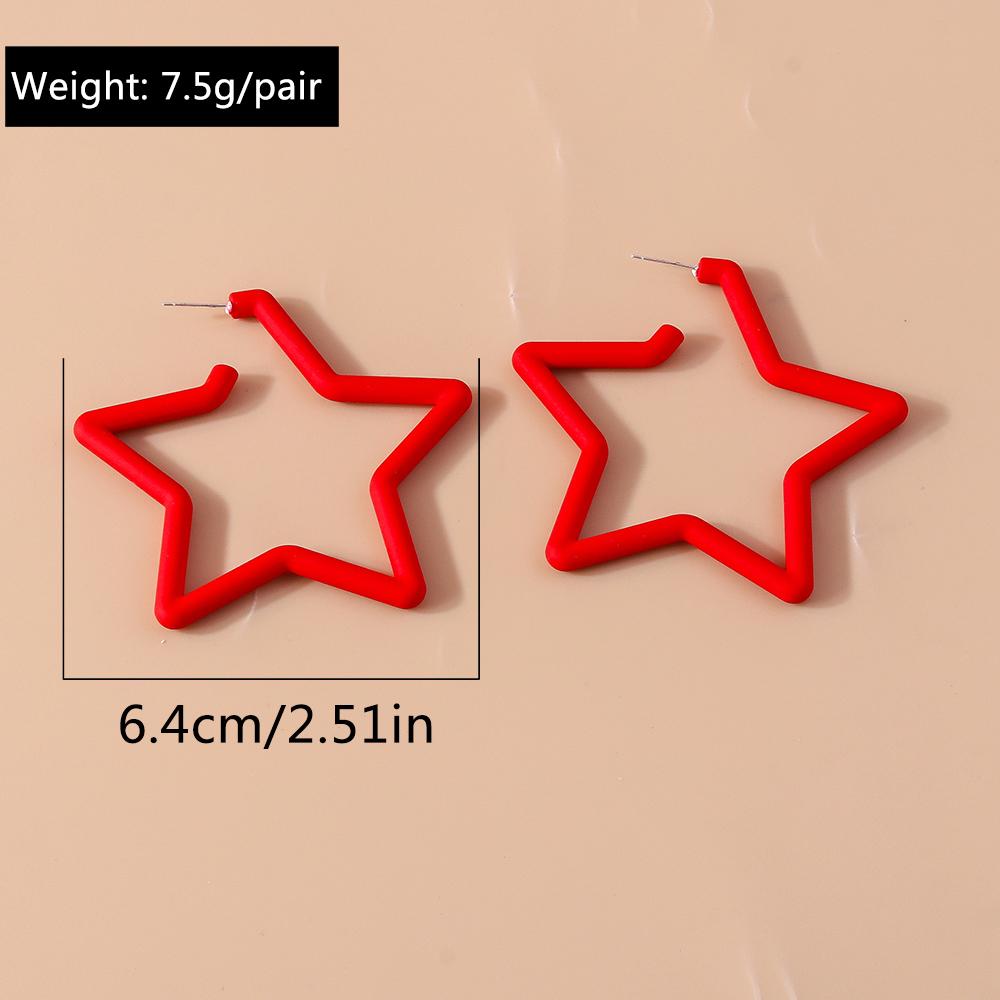 Cute Candy Colors Acrylic Hollow Star Hoop Earrings for Women Girls Simple Geometric Earrings Party Holiday Jewelry Gifts