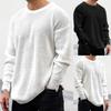 Men's Solid Crew Neck Sweater, Long Sleeve Pullover Knit Jumper,  New Autumn Winter European Style Men Casual Knit Top