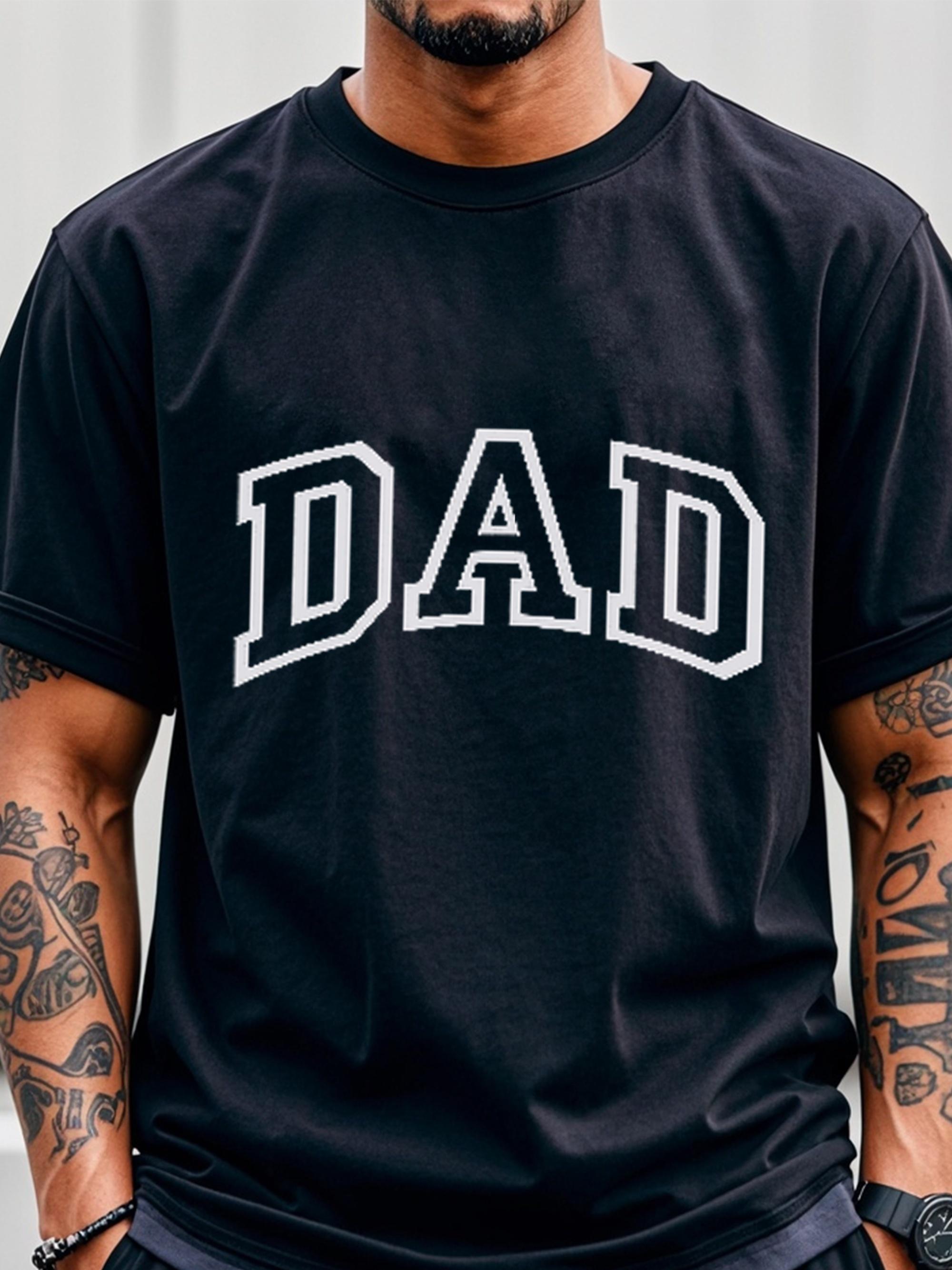 Dad Graphic Print Black Cotton T-shirt XXL