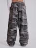 Unisex American Street Retro Camouflage Print Pants Women Y2K Frayed Loose Straight Casual Trousers Spring Summer Autumn