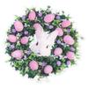 Easter Bunny Wreath Hanging Artificial Decorative Easter Wreath with Eggs for Spring Front Door