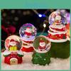 Small Santa Claus Glowing Crystal Ball Children's Christmas Eve Gift Home Resin Decoration Ornament