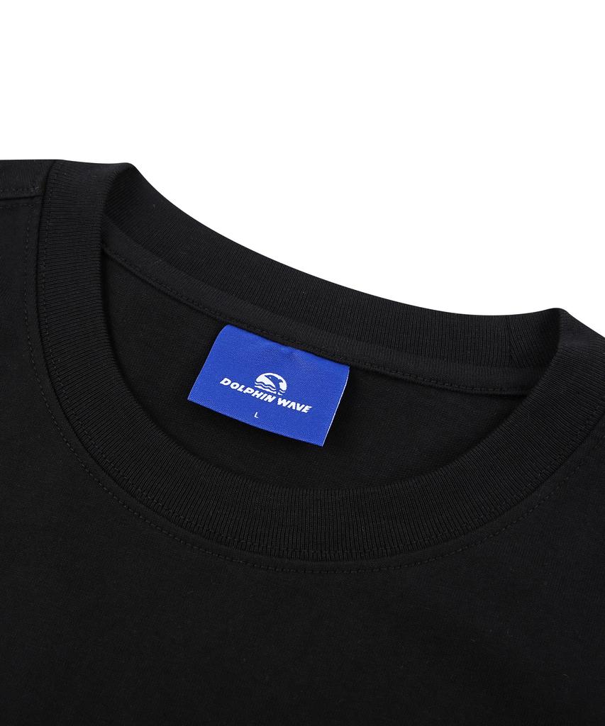 DOLPHIN WAVE APPAREL Dolphin Layered Arch Logo Short Sleeve T-Shirt Black
