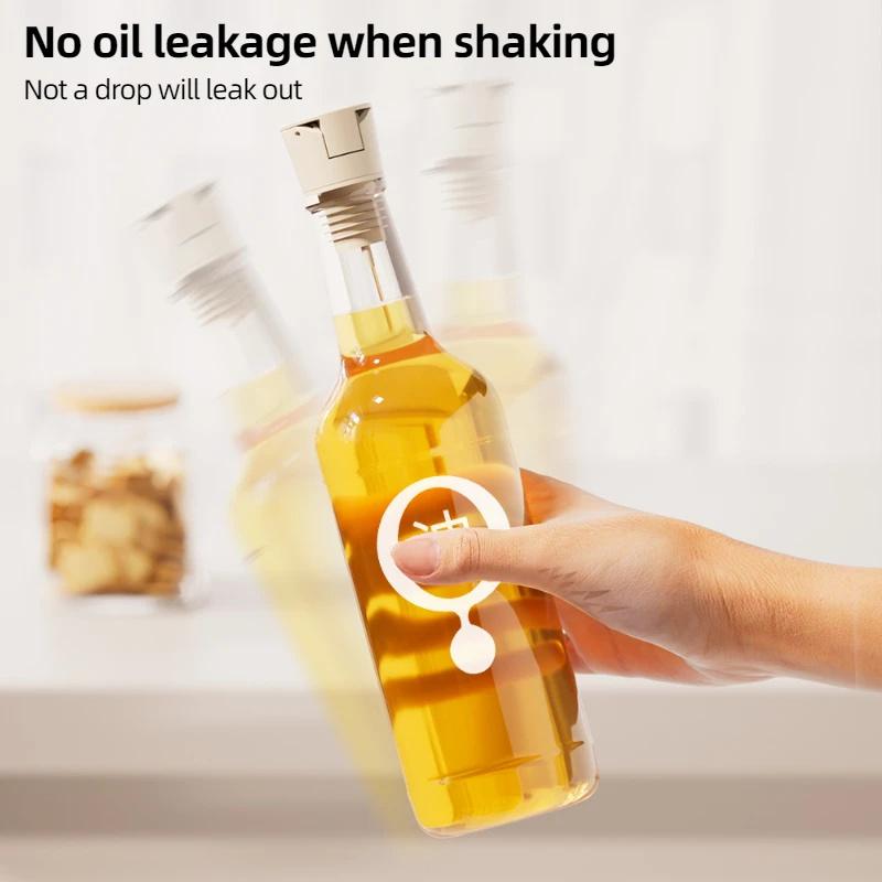 Oil Bottle Stopper Cap Food Grade Plastic Seasoning Pour Oil Nozzle Leak-Proof Plug Liquid Dispenser Kitchen Tool