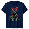 Christmas Dog Reindeer Antlers Holiday Lights Unisexs Unisexs Graphic Tee