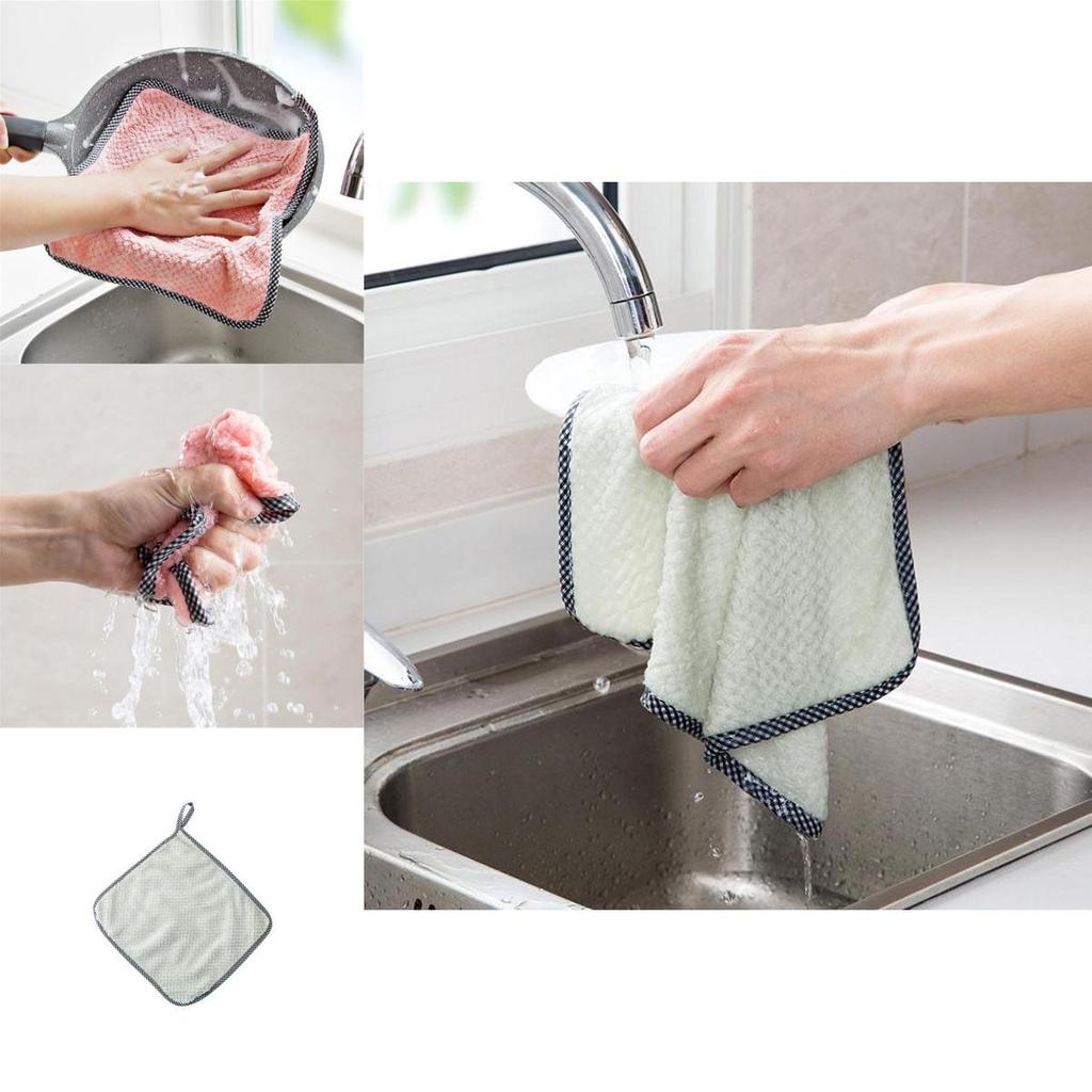 Premium Thickened Coral Fleece Kitchen Dish Cloth Extraordinary Absorbent Cleaning Towel