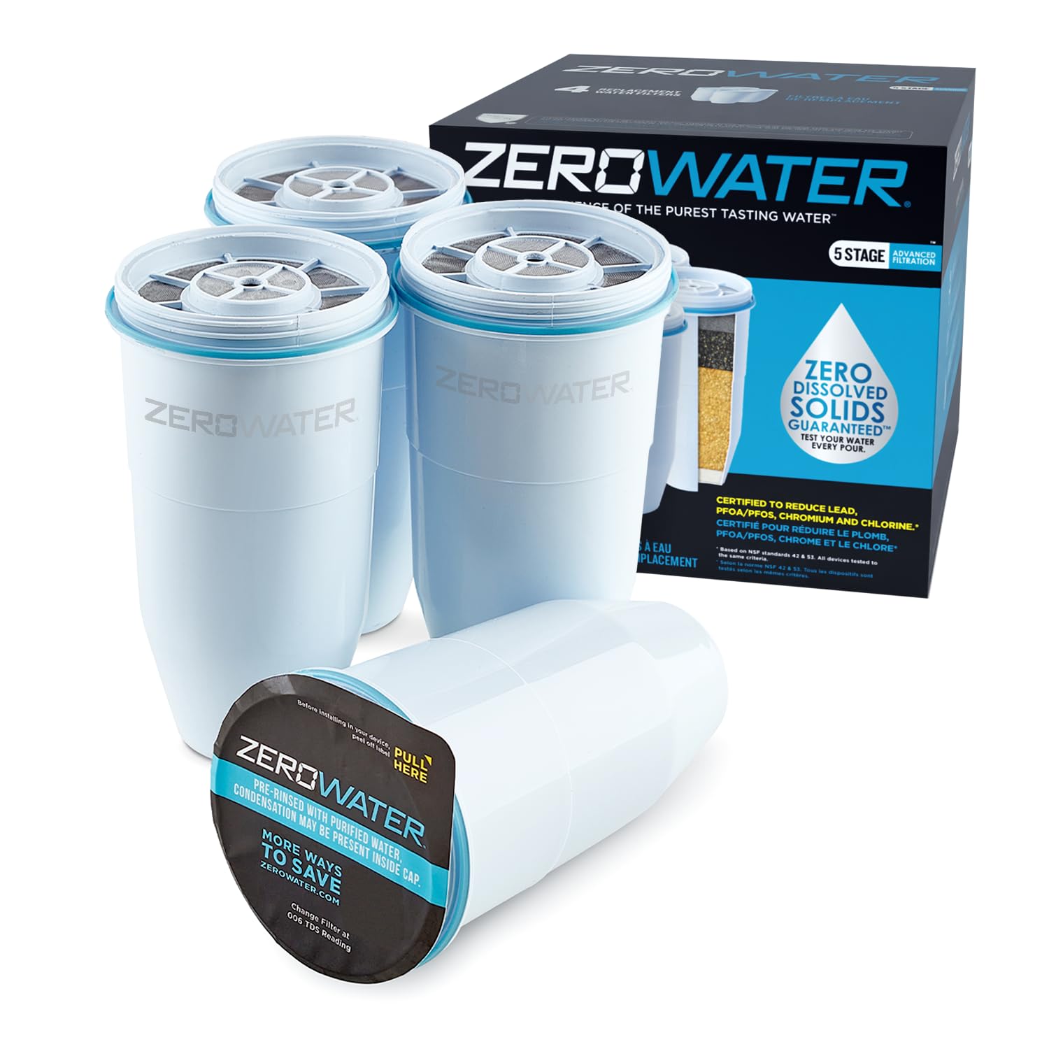 

Змінні картриджі для фільтра для води ZeroWater 4 шт. ZEROWATER-ZR-006 - [елемент] білий