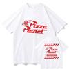 Pixar Toy Story Pizza Planet Raumschiff Neon T-Shirt Herren Damen T-Shirt Vintage Baumwolle Oversized Hip Hop Kurzarm T-Shirt Oberteile