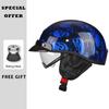 Half Face Motorcycle Helmets ABS Vintage Half Face Helmet Casco Moto Motorcycle Open Half Helmet Biker Pilot DOT Approved M-XXL