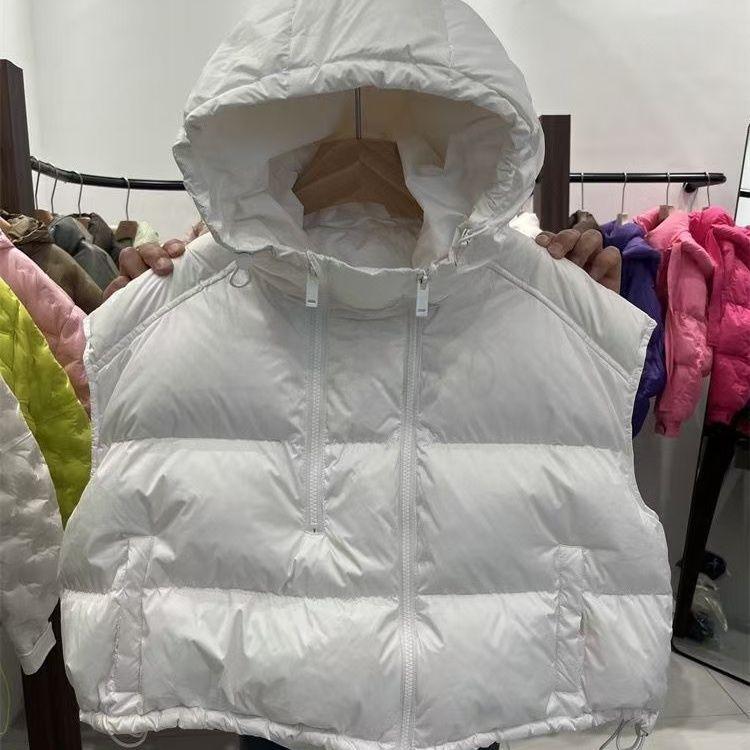 New autumn and winter hooded outer wear down cotton vest vest double zipper short coat women