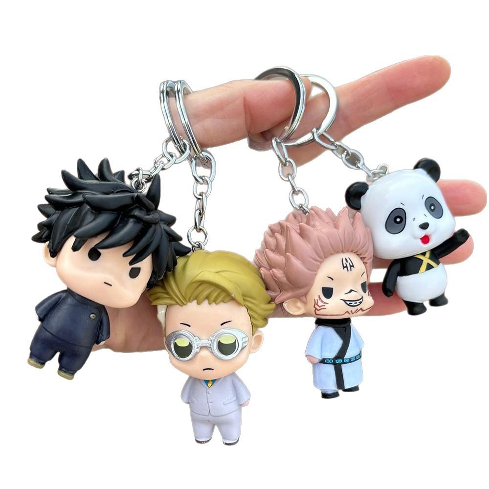 8pcsset Jujutsu Kaisen Cartoon Figure Gojo Satoru Yuta Okkotsu Inumaki Toge Doll Car Keychain Decoration Backpack Pendant