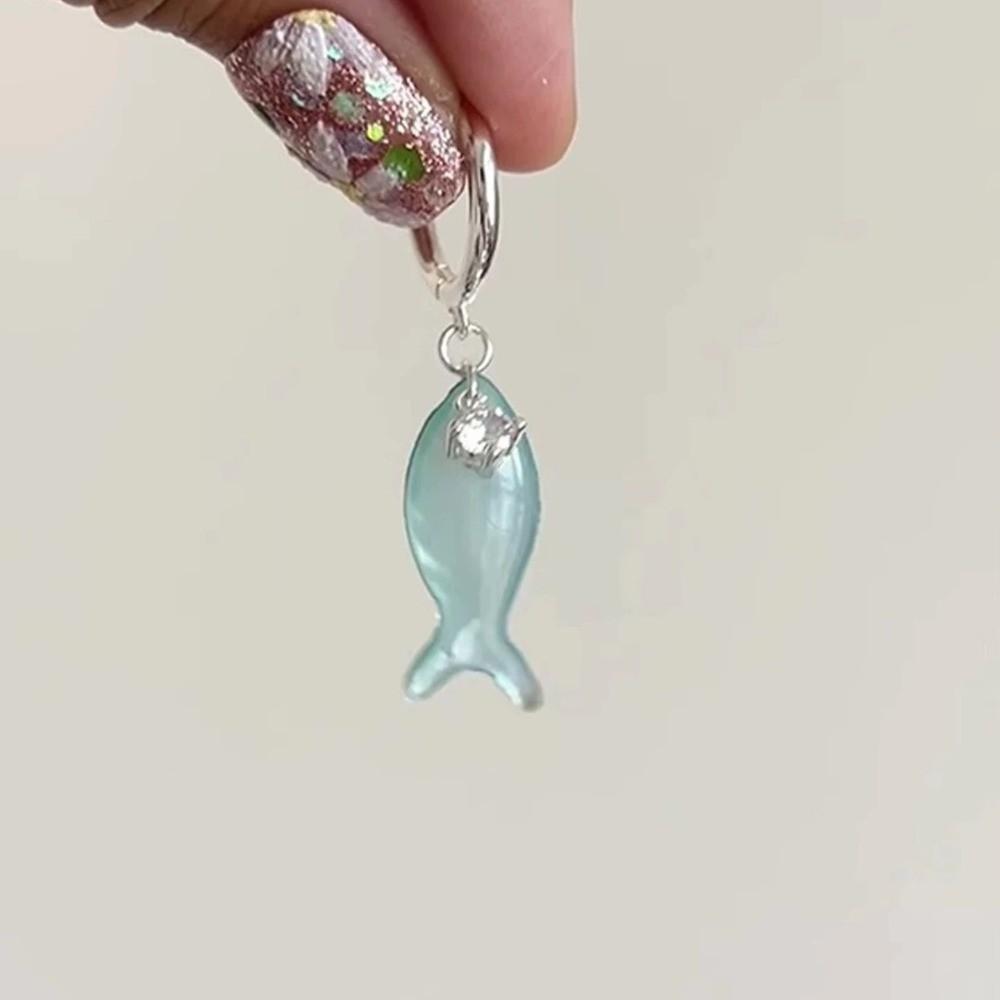 Zirkon Hängeohrringe Harz Sommer Schmuck Mode Fisch Anhänger Ohrringe Tägliches Tragen