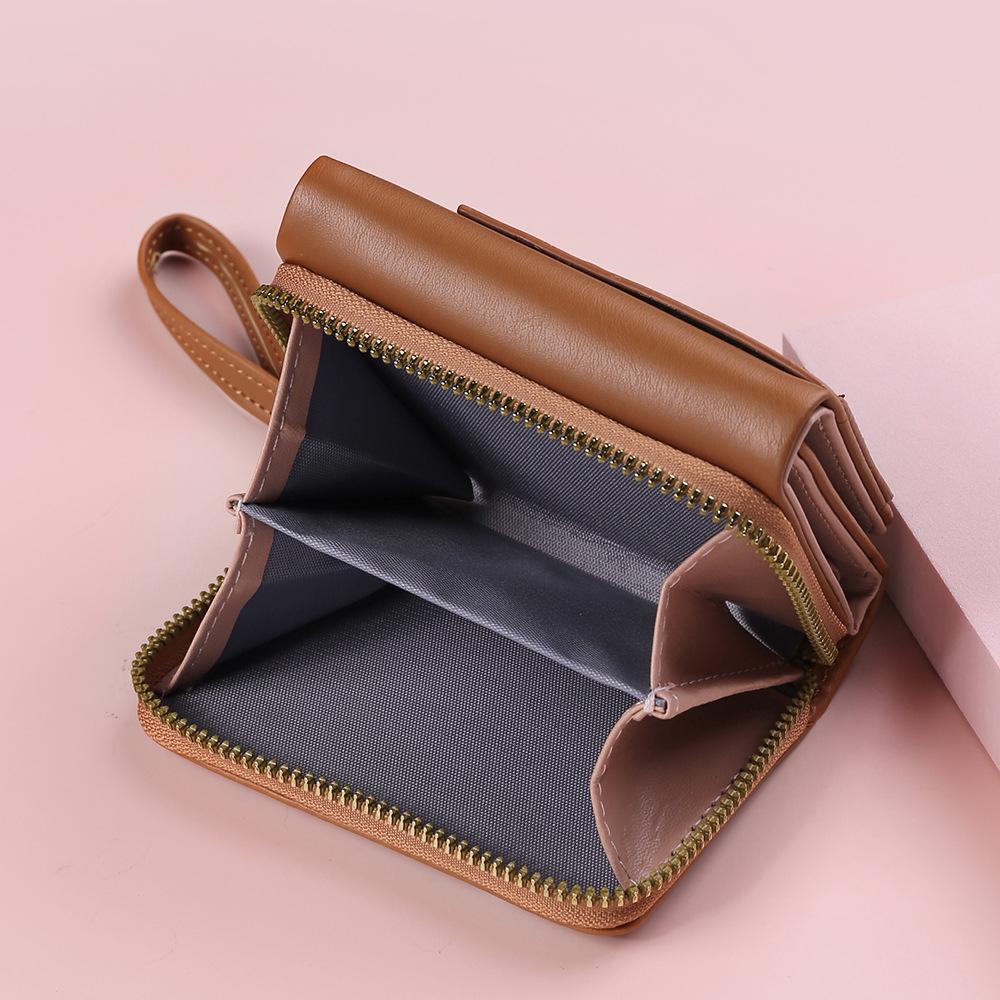 Women'S Wallet New Short Women'S Zipper Wallet Zero Wallet Female Student Pu Wallet Handbag