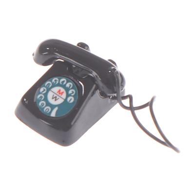 Dekorace domečku pro panenky Retro telefon pro použití panenkami Miniaturní telefon Dětské hračky