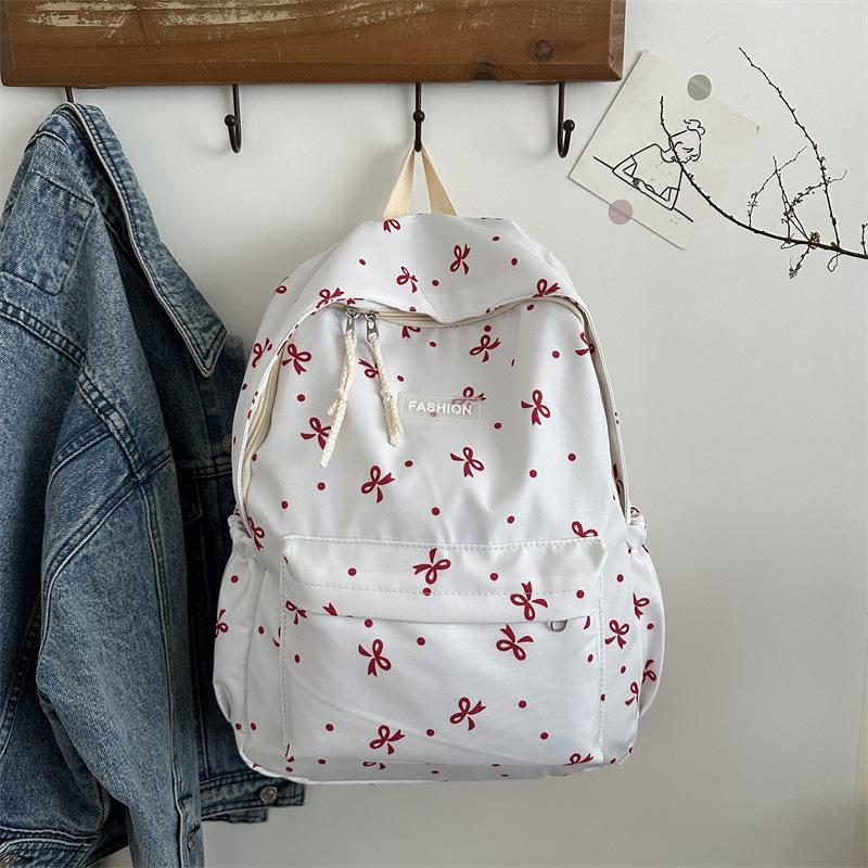 Student Schoolbag New Large-capacity Backpack Student Class Schoolbag Backpack Bow Travel Campus Wind Backpack