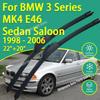 Limpadores de Para-brisa com Revestimento de Silicone Frontais para For BMW Série 3 MK4 E46 1998 - 2006 Sedan Saloon 22"+20" Limpador de Para-brisa de Carro