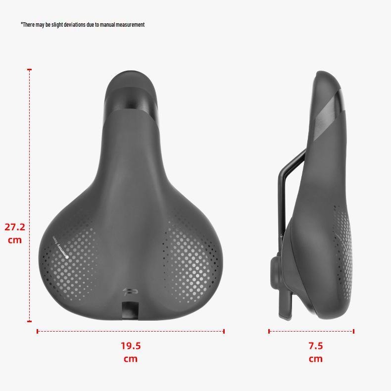 Comfort Plus Mountain Bike Saddle: Wide, Thickened with Handle and Groove
