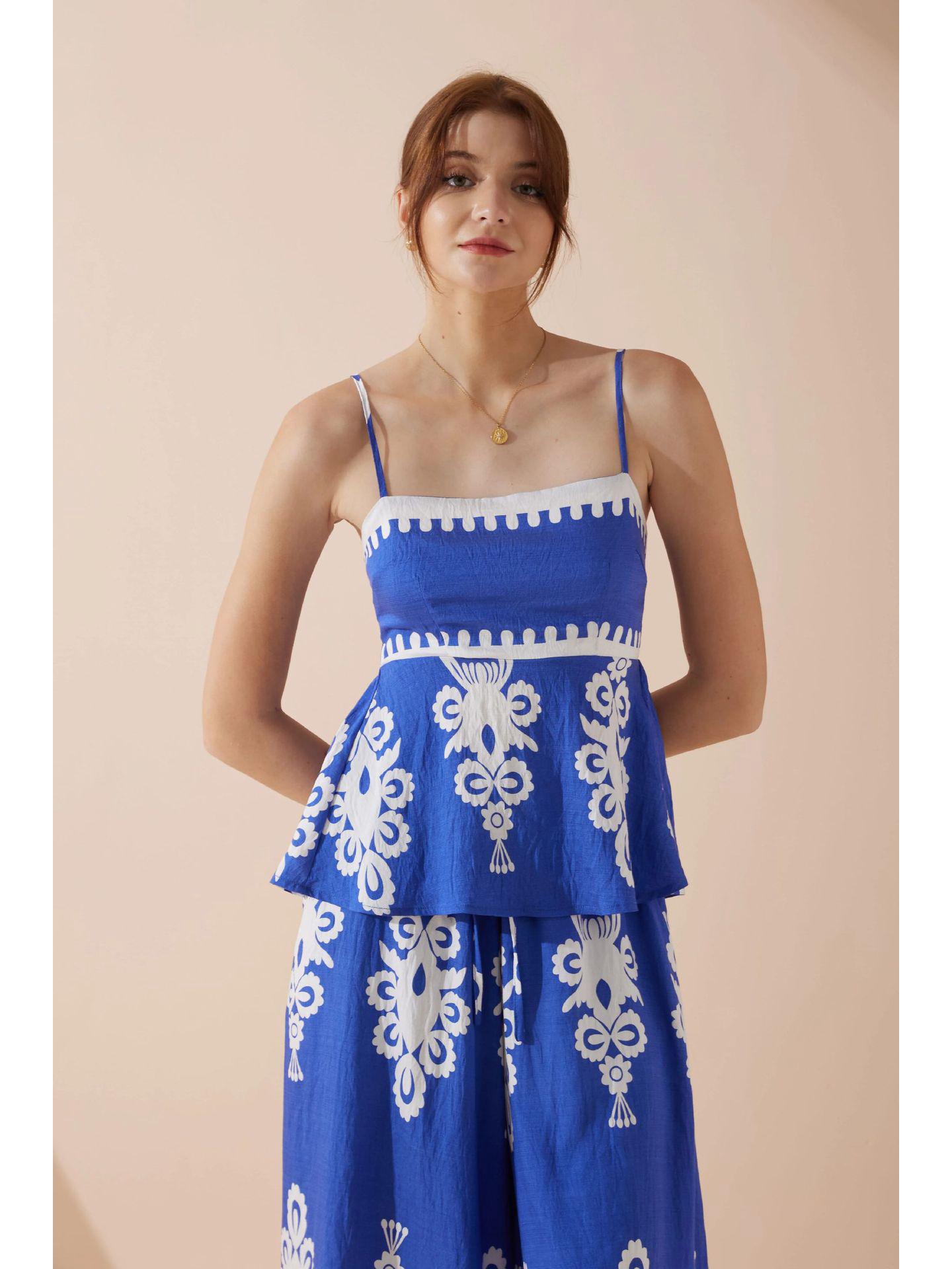 

25-летний этнический летний комбинезон с открытой спиной и подтяжками 68628 Extra Large синий