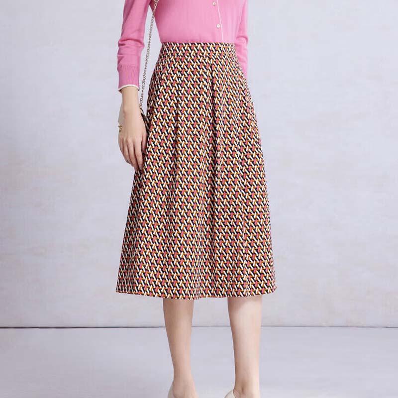 JESSIE 3D Pattern Printed A-Line Skirt XL