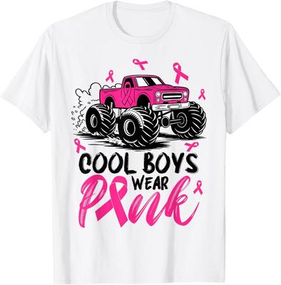 Monster Truck Cool Boys Tragen Pink Brustkrebs-Bewusstseins-T-Shirt
