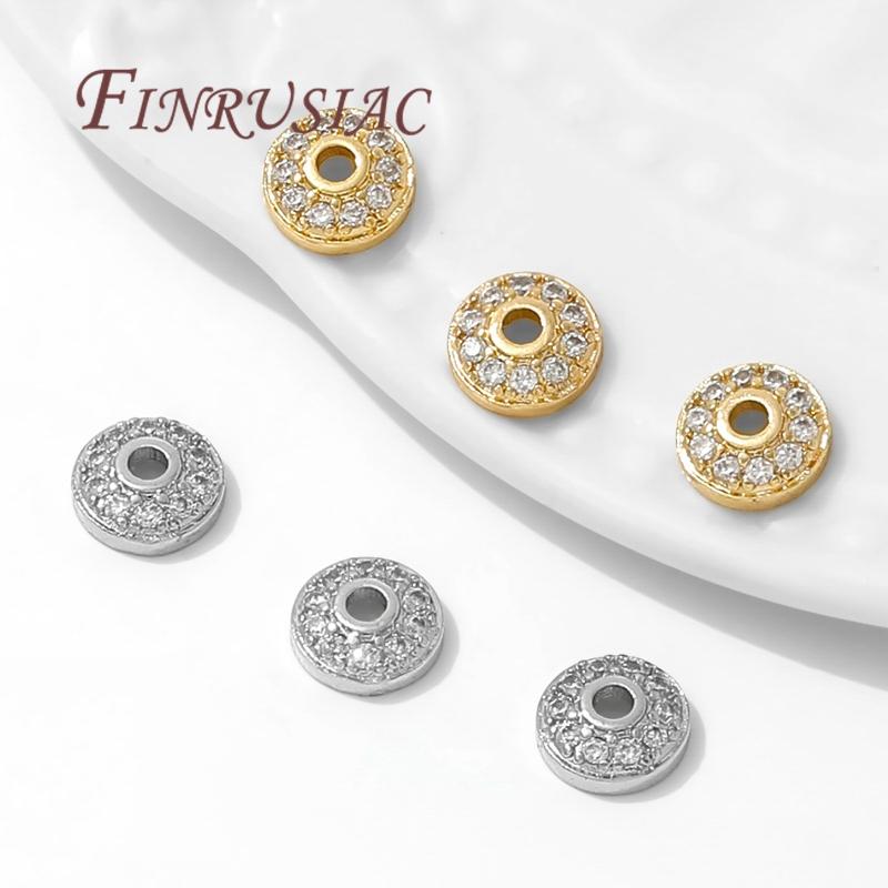 6.5mm 18K Gold Plated Brass Round Bead Caps Spacer Beads For Jewelry Making DIY Bracelets Necklaces Making Accessories
