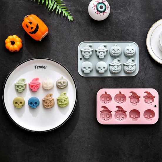 Silikonová forma na pečení dýně 3D formy na dorty Halloweenská tématika Forma na muffiny Forma na horkou čokoládu Forma na výrobu mýdla a svíček