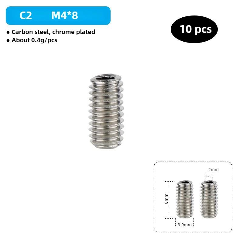 Lot de 10 Boulons Antidérapants pour Pédales de Vélo avec Jeu de Clés Décalées M4 Goujon en Acier Goupille Vis Set pour Pédales Hexagonales Vélo VTT Route