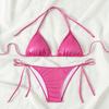 1011 New European and American Solid Color Lace-up Beach Sexy Bikini Hot Spring Split Swimsuit Female Bikini