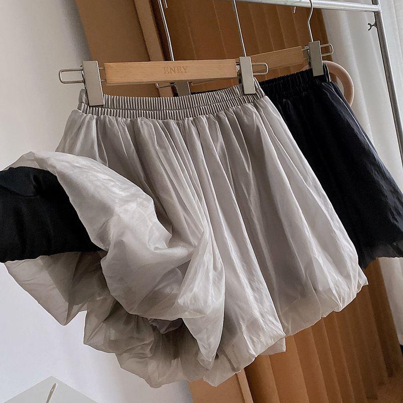Summer High Waist 3D Floral Bubble A Line Wide Leg Shorts Loose Casual Chiffon Clothes
