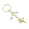 Elegant Cutout Four Pointed Star and Moon Keychain Pendant Durable Alloy Lightweight for Women Gift Bag Charm Accessory