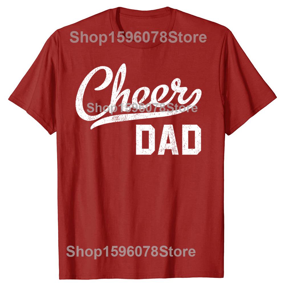 Funny Cheer Dad Proud Cheerleading TShirt Summer Men Clothing Vintage Summer Style Cotton Short Sleeve Oversized Tshirt Tops S