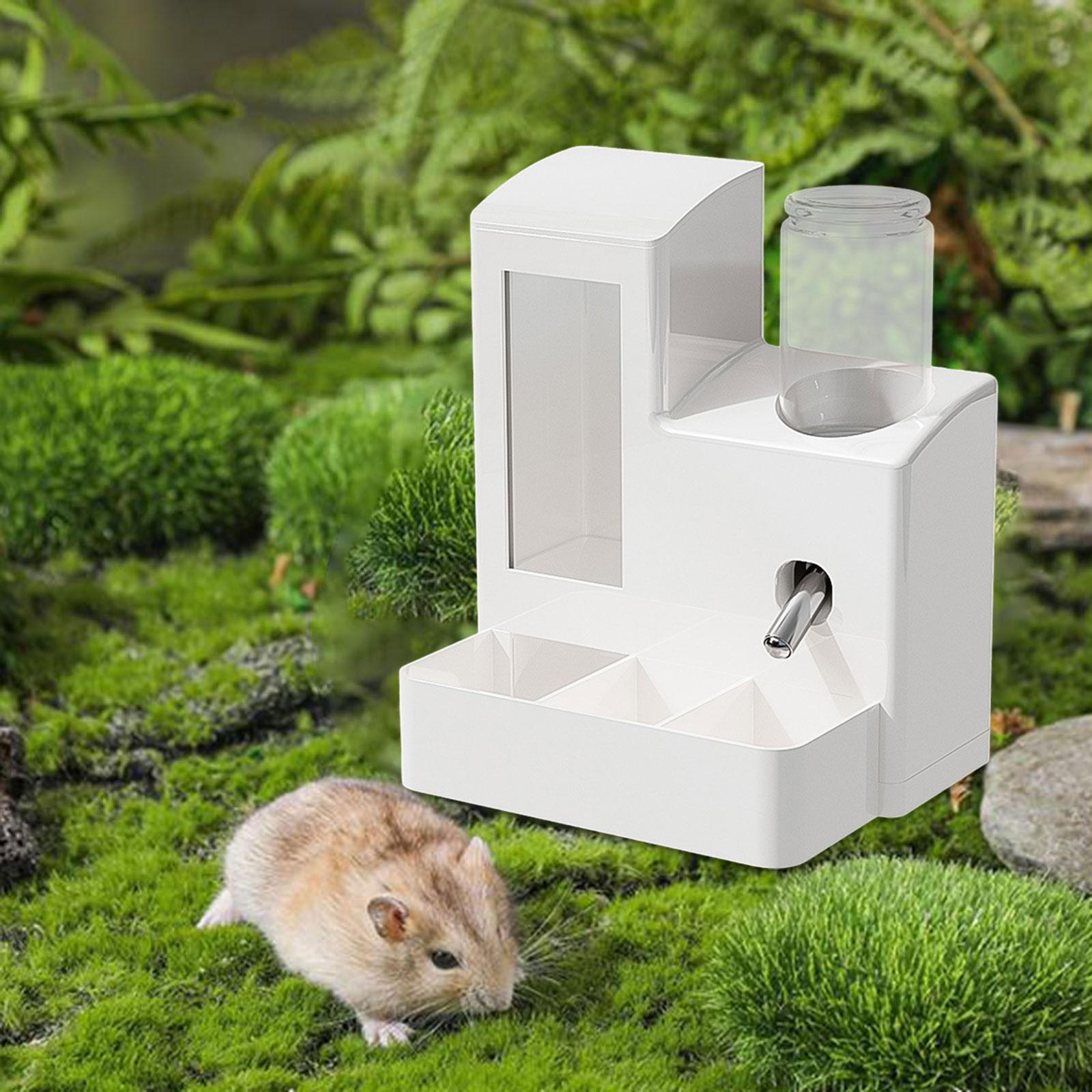 

3 in 1 Hamster Automatic Feeder Container Accessories Bowl Feeding Station Dispenser for Ferrets White 80ml Bottle