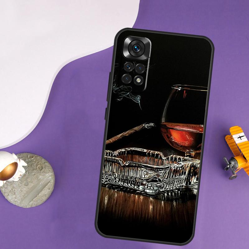 

Cigar and Whiskey Case For Xiaomi Redmi Note 13 Pro 14 12 9 10 11 Pro 10S 11S 12S Redmi 10C 13C 14C 12C Cover Redmi 10C