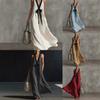 2026 European and American Summer New Products Classic and Elegant Color Matching V-neck Sleeveless Lace-up Women's Long Dress
