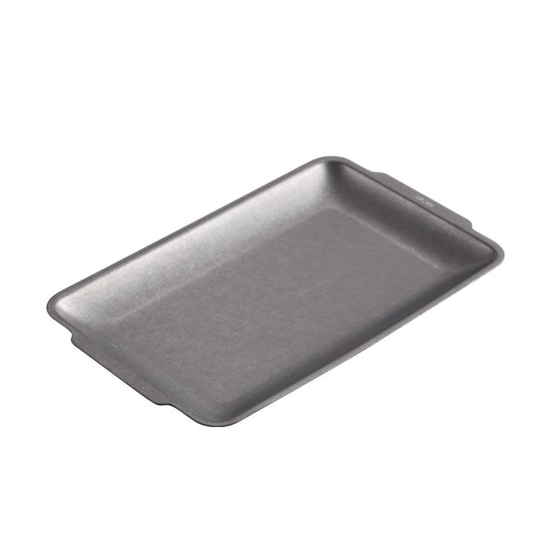 Retro Korean Style Stainless Steel Rectangular Plate Steak Barbecue Snack Storage Tray Kitchen Accessories