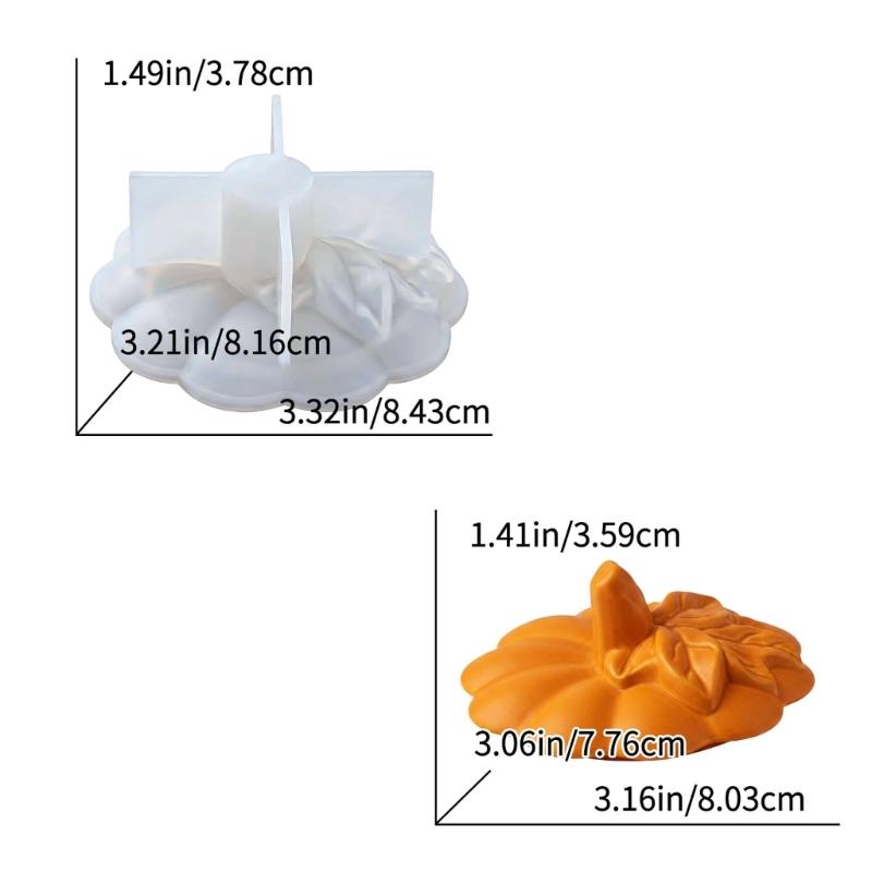 Herbst Kürbis Behälter Form mit passendem Deckel, Flexible Silikon Gießform für Dekorative Box Bastelarbeiten, Kerzenherstellung und Seifen Design Projekte