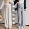 2024 Spring/Summer Maternity Wide-Leg Drawstring Pants - Long, Straight-Leg, No Belly Support, Casual Fit